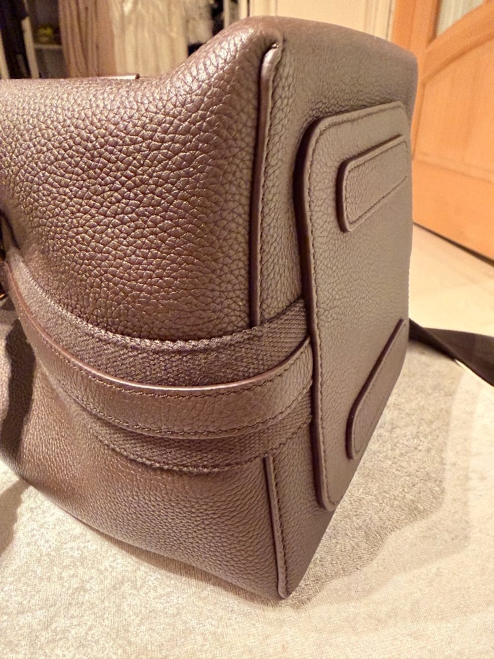 Loro Piana Dark Brown Small Bale Calf Leather Tote/Crossbody detachable wallet - Picture 13 of 13